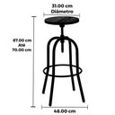 Ver imagem 5 de Kit 2 Banquetas Giratória Anm6676b Parafuso Anima Office em Metal Base Fixo Assento Giratório