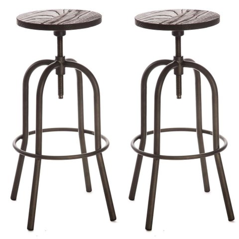 Kit 2 Banquetas Giratória Anm6676b Parafuso Anima Office em Metal Base Fixo Assento Giratório