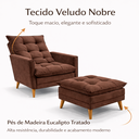Ver imagem 7 de Kit Poltrona Reclinavel + Puff Amamentação Granada Tecido Veludo - Sofatec