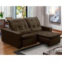 Ver imagem 1 de Sofa Retratil Reclinavel 2 Lugares 1,90m Atlantis Veludo Marrom Lansofbr