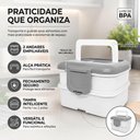 Ver imagem 3 de Kit 2 Marmita Dupla Pote Empilhavel Organizador Lunch Box Cozinha Multiuso Tampa Alca Transporte Ref