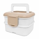 Ver imagem 1 de Kit 2 Marmita Dupla Pote Empilhavel Organizador Lunch Box Cozinha Multiuso Tampa Alca Transporte Ref