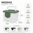 Ver imagem 5 de Kit 2 Marmita Dupla Pote Empilhavel Organizador Lunch Box Cozinha Multiuso Tampa Alca Transporte Ref