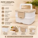 Ver imagem 4 de Kit 2 Marmita Dupla Pote Empilhavel Organizador Lunch Box Cozinha Multiuso Tampa Alca Transporte Ref