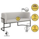Ver imagem 3 de Kit 2 Poltronas + Sofá 2 Lugares Base de Metal Gold Corino Cor:bege
