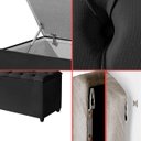 Ver imagem 6 de Cabeceira Solteiro Paris Estofada Painel com Recamier Baú 80cm para Cama Box Preto - Arkell