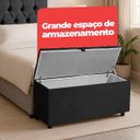 Ver imagem 3 de Cabeceira Solteiro Paris Estofada Painel com Recamier Baú 80cm para Cama Box Preto - Arkell