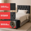 Ver imagem 7 de Cabeceira Solteiro Paris Estofada Painel com Recamier Baú 80cm para Cama Box Preto - Arkell