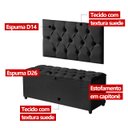 Ver imagem 5 de Cabeceira Solteiro Paris Estofada Painel com Recamier Baú 80cm para Cama Box Preto - Arkell