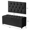 Ver mais imagens de Cabeceira Solteiro Paris Estofada Painel com Recamier Baú 80cm para Cama Box Preto - Arkell