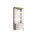 Ver imagem 5 de Cristaleira Adhalia Decorativa com Espelho, Iluminação Led, Vidro 4mm, Gavetas Telescópicas Mdf