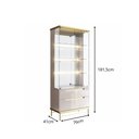 Ver imagem 3 de Cristaleira Adhalia Decorativa com Espelho, Iluminação Led, Vidro 4mm, Gavetas Telescópicas Mdf