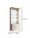 Ver imagem 3 de Cristaleira Adhalia Decorativa com Espelho, Iluminação Led, Vidro 4mm, Gavetas Telescópicas Mdf
