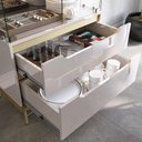 Ver imagem 4 de Cristaleira Adhalia Decorativa com Espelho, Iluminação Led, Vidro 4mm, Gavetas Telescópicas Mdf