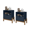 Conjunto 2 Mesas de Cabeceira Antares Azul Cobalto - Casa D - 1