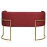 Namoradeira 2 Lugares Decorativa Luana Base Gold Veludo Vermelho - Montanaris Decor Md Montanaris de - 2