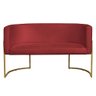 Namoradeira 2 Lugares Decorativa Luana Base Gold Veludo Vermelho - Montanaris Decor Md Montanaris de - 1