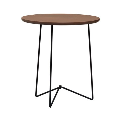 Mesa Lateral Gabi Ø420x455 Preto/Amêndoa