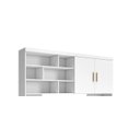 Ver imagem 3 de Quarto Juvenil Chiara 5 Peças - 2 Roupeiro 2 Portas, Módulo Aéreo e Cama com Auxiliar - Branco -