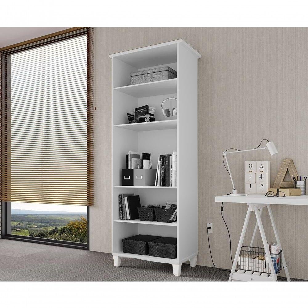 Armário Organizador Multiuso com Prateleiras Library Branco - Luapa - 1