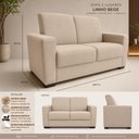 Ver imagem 5 de Sofá Namoradeira 2 Lugares 160cm Bege em Linho para Sala Moderna Online Confort
