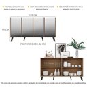 Ver imagem 6 de Aparador Buffet 4 Portas Com Espelho Retrô Vegas V3559 Rustic/Preto Rustic/Preto