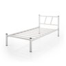 Cama Solteiro de Ferro Bruna 100% Aço Industrial Quarto - Branco - 4
