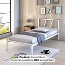 Ver imagem 2 de Cama Solteiro de Ferro Bruna 100% Aço Industrial Quarto - Branco