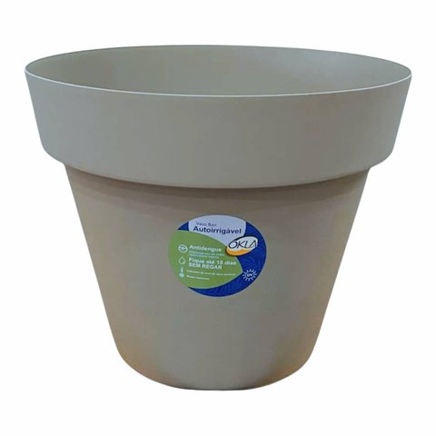 Vaso Autoirrigável Bari com Rodas 40 (27l) Cinza Taupe Okla