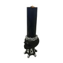 Ver imagem 4 de Escultura Crânio Castiçal 13 cm em Resina Preto