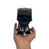 Escultura Crânio Castiçal 13 cm em Resina Preto - 5