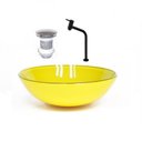 Ver imagem 1 de Cuba de Vidro Redonda 35cm + Valvula + Torneira