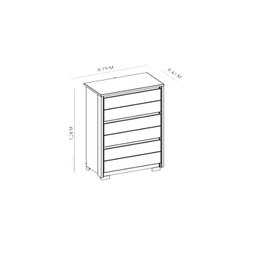 Cômoda 6 Gavetas Premium Multiuso Unno Alta Quarto Moderna Compacta Organizador Cor Freijo/off White - 4