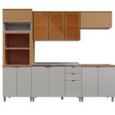 Ver imagem 3 de Cozinha Modulada 5 Peças 12 Portas 2 Gavetas Karine Ii Marrom/Angelin/Nude