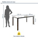 Ver imagem 4 de Conjunto Sala de Jantar 6 Lugares Retangular Tampo de Vidro 160x85cm Mesa Smart com Cadeiras Lodelô Preto/Pinus
