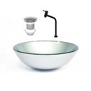 Ver imagem 1 de Cuba de Vidro Redonda 42cm + Valvula + Torneira