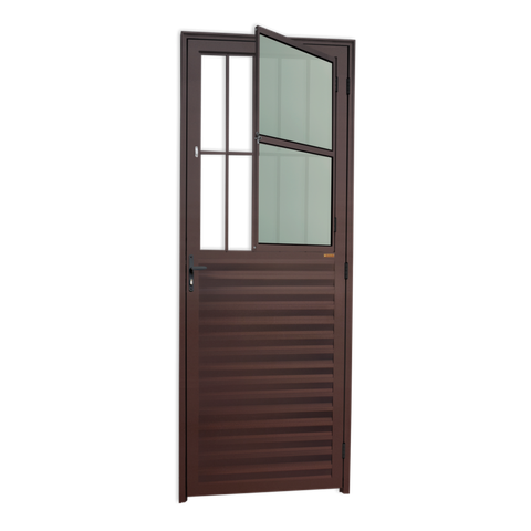 Porta de Sala Alumínio 80 e.L25 V.Boreal Marrom Corten Brimak
