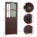Ver imagem 2 de Porta de Sala Alumínio 80 e.L25 V.Boreal Marrom Corten Brimak