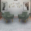 Ver imagem 5 de Kit 2 Poltrona Decorativa Sala de Estar Escritório Quarto Prime Cor: Cinza