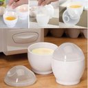 Ver imagem 3 de Kit 2 Forma Cozinhar Ovos Microondas Pote Recipiente Vapor