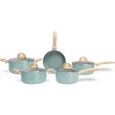 Ver imagem 1 de Jogo de Panelas Brinox Antiaderente Ceramic Life 5 Peças Botanika com Indução Verde