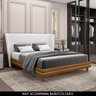 Cabeceira Cama Box King 195cm Nicea P02 Bouclê Off/caramelo - Mpozenato - 2
