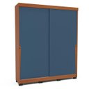 Ver imagem 2 de Roupeiro Porto 2 Portas de Correr 2 Gavetas 177x213cm Freijó/Azul 240826