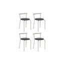 Ver imagem 1 de Banqueta Sala de Jantar 105 Kit 4 Uni Prata/courano Preto - Carraro