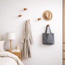 Ver imagem 2 de Kit 4 Cabideiros de Parede em Madeira Eucalipto Gancho Decorativo Premium