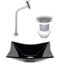 Ver imagem 1 de Cuba de Vidro Retangular 39cm + Válvula Click + Torneira