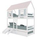Ver imagem 2 de Treliche Casinha Bela Kit Escada/Escorregador - Madeira Maciça Branco/Rosa/Verde | Megamobilia