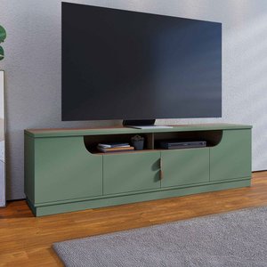 Rack para Tv até 75 Polegadas Santorini 4 Portas Hortelã/amêndoa - Colibri