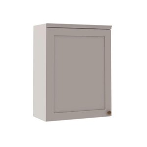 Armário Aéreo 60cm para Cozinha 1 Porta e 1 Prateleira Mdf Cor:fendi com Branco
