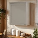 Ver imagem 1 de Armário Aéreo 60cm para Cozinha 1 Porta e 1 Prateleira Mdf Cor:fendi com Branco